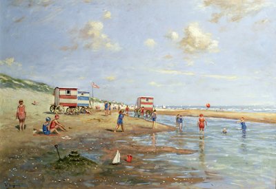 Strandscène door Franz Helfferich