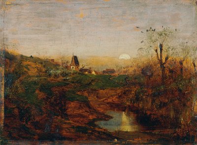 Schemering in het moeraslandschap door Franz Hoffmann von Fallersleben