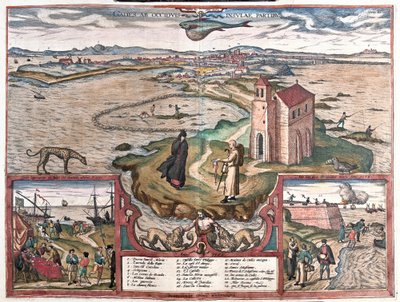 Baai van Cadiz, Spanje door Franz Hogenberg