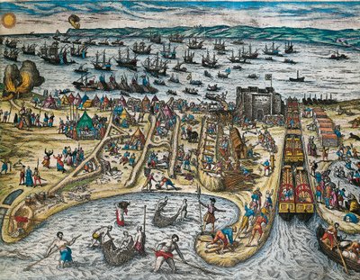 Verovering van La Goulette en Tunis door Karel V door Franz Hogenberg