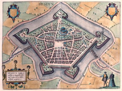 Hesdin, Frankrijk (gravure) door Franz Hogenberg