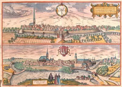 Krempe en Rendsburg, Duitsland (gravure) door Franz Hogenberg