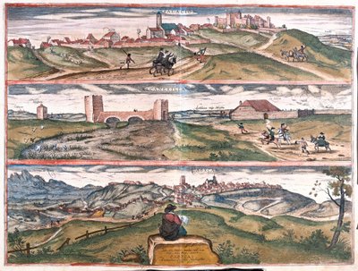 Los Palacios y Villafranca - Alcantara - Cabecas, Spanje (gravure) door Franz Hogenberg