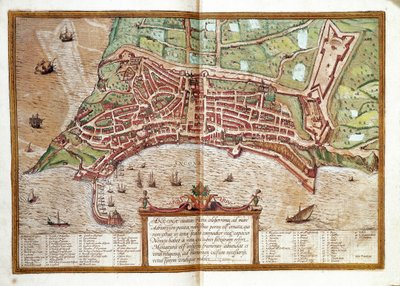 Kaart van Ancona door Franz Hogenberg