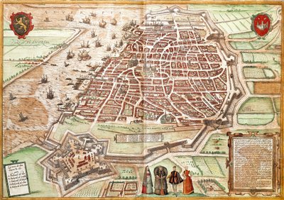 Kaart van Antwerpen door Franz Hogenberg