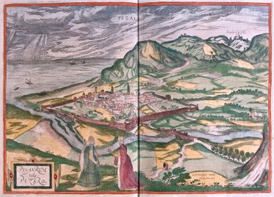 Pesaro, Italië (gravure) door Franz Hogenberg