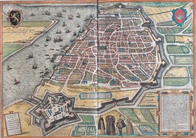 Plan van Antwerpen door Franz Hogenberg