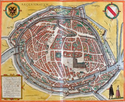 Plan van Straatsburg (Argentoratum), Frankrijk door Franz Hogenberg