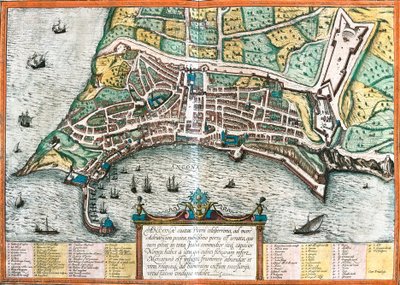 Plan van Ancona, Italië door Franz Hogenberg