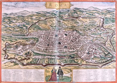 Plan van Rome, Italië door Franz Hogenberg