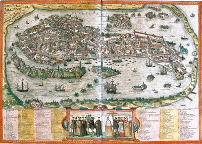 Plan van Venetië (Venetia), Italië door Franz Hogenberg