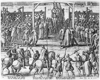 Scènes van ophanging in Vlaanderen, 1570 door Franz Hogenberg