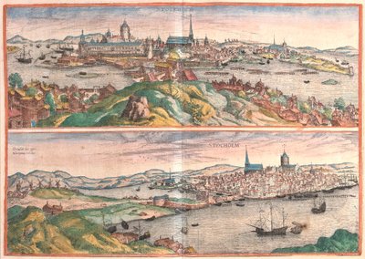 Stockholm, Zweden (gravure) door Franz Hogenberg