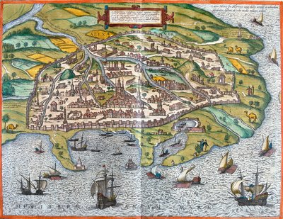 Uitzicht op Alexandrië (Alexandria), Egypte door Franz Hogenberg