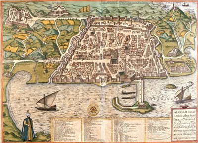 Uitzicht op Algiers, Algerije door Franz Hogenberg