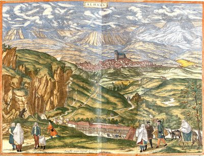 Uitzicht op Alhama de Granada (Alhama), Spanje door Franz Hogenberg