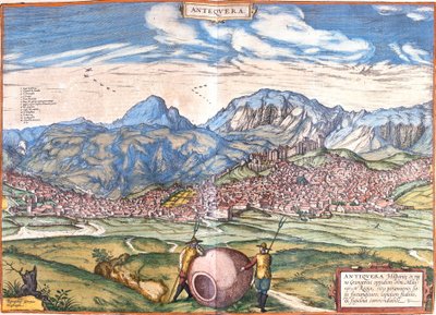 Gezicht op Antequera, Spanje door Franz Hogenberg