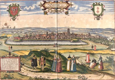 Uitzicht op Dantzig (Gedanum) (het huidige Gdansk), Polen door Franz Hogenberg