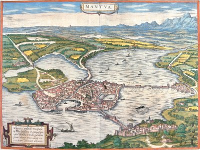 Uitzicht op Mantua, Italië door Franz Hogenberg