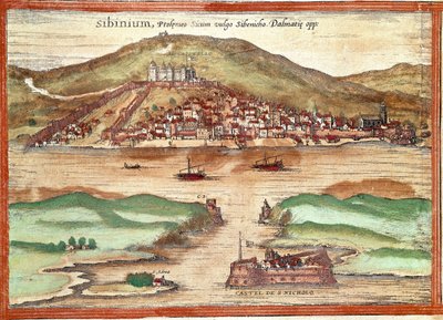 Uitzicht op Sibenik door Franz Hogenberg