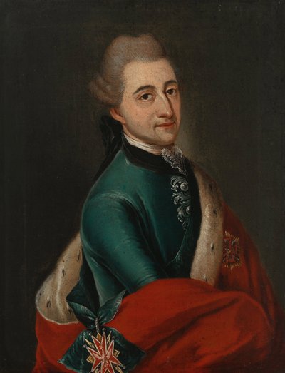 Portret van Stanislaw II August Poniatowski, koning en groothertog van het Pools-Litouwse Gemenebest (1732-1798) door Franz Ignaz Molitor