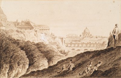 De Hofburg met stadsgracht, kasteelpoort en brug door Franz Jaschke