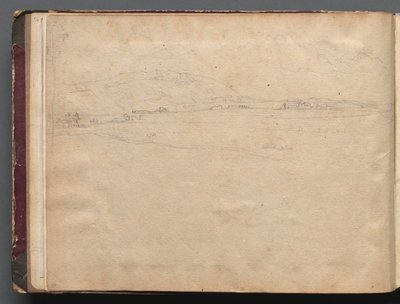 Album met uitzichten van Rome en omgeving, landschapsstudies, pagina 03b: Romeins panoramisch landschap door Franz Johann Heinrich Nadorp