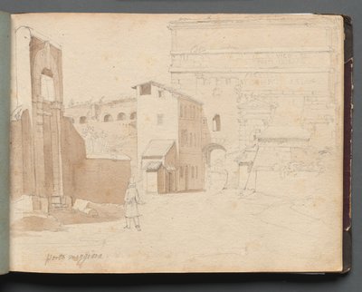 Album met Zichten op Rome en Omgeving, Landschapsstudies, pagina 11a: Porta Maggiore door Franz Johann Heinrich Nadorp