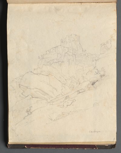 Album met Zichten op Rome en Omgeving, Landschapsstudies, pagina 14a: "Cervera" door Franz Johann Heinrich Nadorp