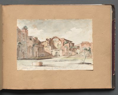 Album met Zichten op Rome en Omgeving, Landschapsstudies, pagina 22a: Terme di Diocleziano, Rome door Franz Johann Heinrich Nadorp