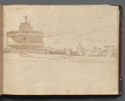 Album met Zichten van Rome en Omgeving, Landschapsstudies, pagina 23a: Kasteel Sint Angelo, Rome door Franz Johann Heinrich Nadorp