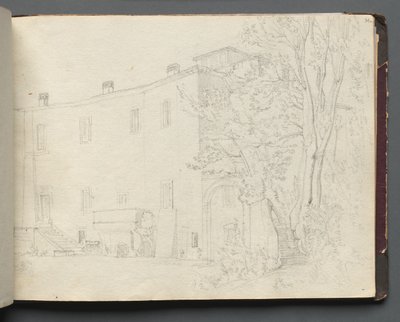 Album met Zichten op Rome en Omgeving, Landschapsstudies, pagina 31a: Romeinse Architectuurstudie door Franz Johann Heinrich Nadorp