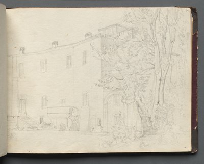 Album met Zichten op Rome en Omgeving, Landschapsstudies, pagina 31a: Romeinse Architectuurstudie door Franz Johann Heinrich Nadorp