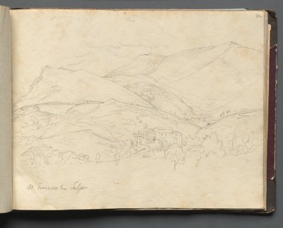 Album met Zichten van Rome en Omgeving, Landschapsstudies, pagina 34a: St. Francesco door Franz Johann Heinrich Nadorp