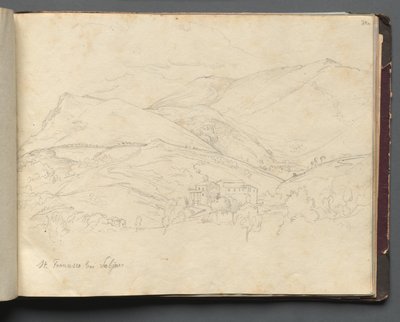 Album met Zichten op Rome en Omgeving, Landschapsstudies, pagina 34a: "St. Francesco" door Franz Johann Heinrich Nadorp