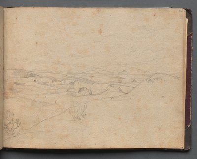 Album met Zichten op Rome en Omgeving, Landschapsstudies, pagina 40a: Romeins Landschap door Franz Johann Heinrich Nadorp