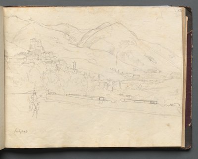 Album met Zichten op Rome en Omgeving, Landschapsstudies, pagina 42a: Romeins Landschap door Franz Johann Heinrich Nadorp