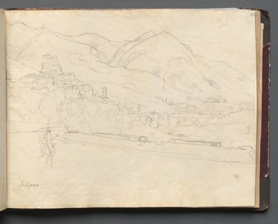Album met Zichten op Rome en Omgeving, Landschapsstudies, pagina 42a: Romeins Landschap door Franz Johann Heinrich Nadorp