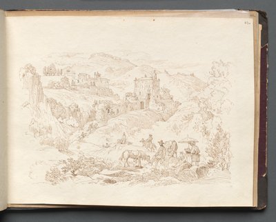 Album met uitzichten van Rome en omgeving, landschapsstudies, pagina 43a: Romeins landschap door Franz Johann Heinrich Nadorp
