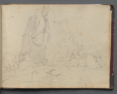 Album met Zichten van Rome en Omgeving, Landschapsstudies, pagina 45a: Rotsachtig Landschap. door Franz Johann Heinrich Nadorp