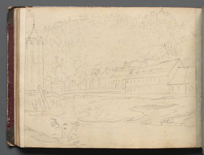 Album met uitzichten van Rome en omgeving, landschapsstudies, pagina 48b: Romeins landschap door Franz Johann Heinrich Nadorp
