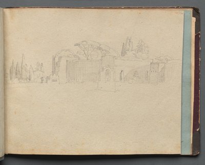 Album met uitzichten van Rome en omgeving, landschapsstudies, pagina 51a: Romeins landschap door Franz Johann Heinrich Nadorp