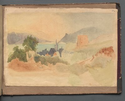 Album met Zichten van Rome en Omgeving, Landschapsstudies, pagina 54a: Romeins Landschap door Franz Johann Heinrich Nadorp