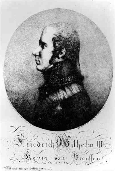 Portret van Frederik Willem III (1770-1840), Koning van Pruisen, 24 juli 1807 door Franz Joseph after Leopold
