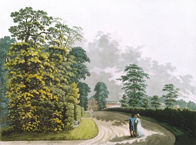 Zijaanzicht van het paleis in Kensington Gardens, gegraveerd door Heinrich Joseph Schutz, uitgegeven in 1798 door Ackermann door Franz Joseph after Manskirch