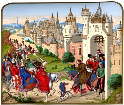 Ingang van koningin Isabeau van Beieren in Parijs, ca. 1500, 1870 door Franz Kellerhoven