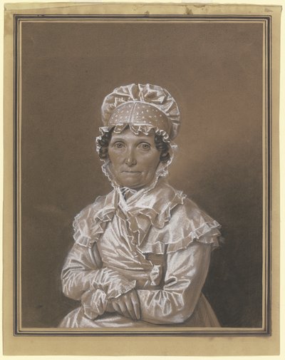Een dame met een kanten mutsje door Franz Krüger