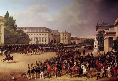 Militaire parade op het Operaplein in Berlijn door Franz Krüger