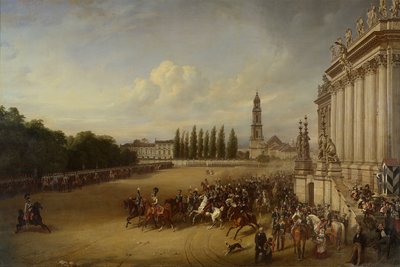 Parade in Potsdam in het jaar 1817 door Franz Krüger