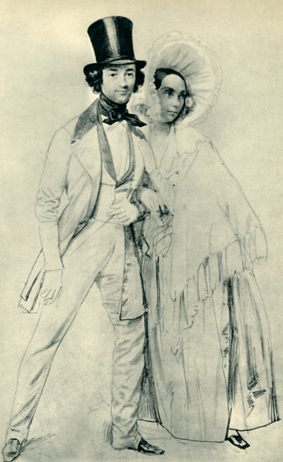 Paul en Amalie Taglioni, 1839, 1943 door Franz Krüger